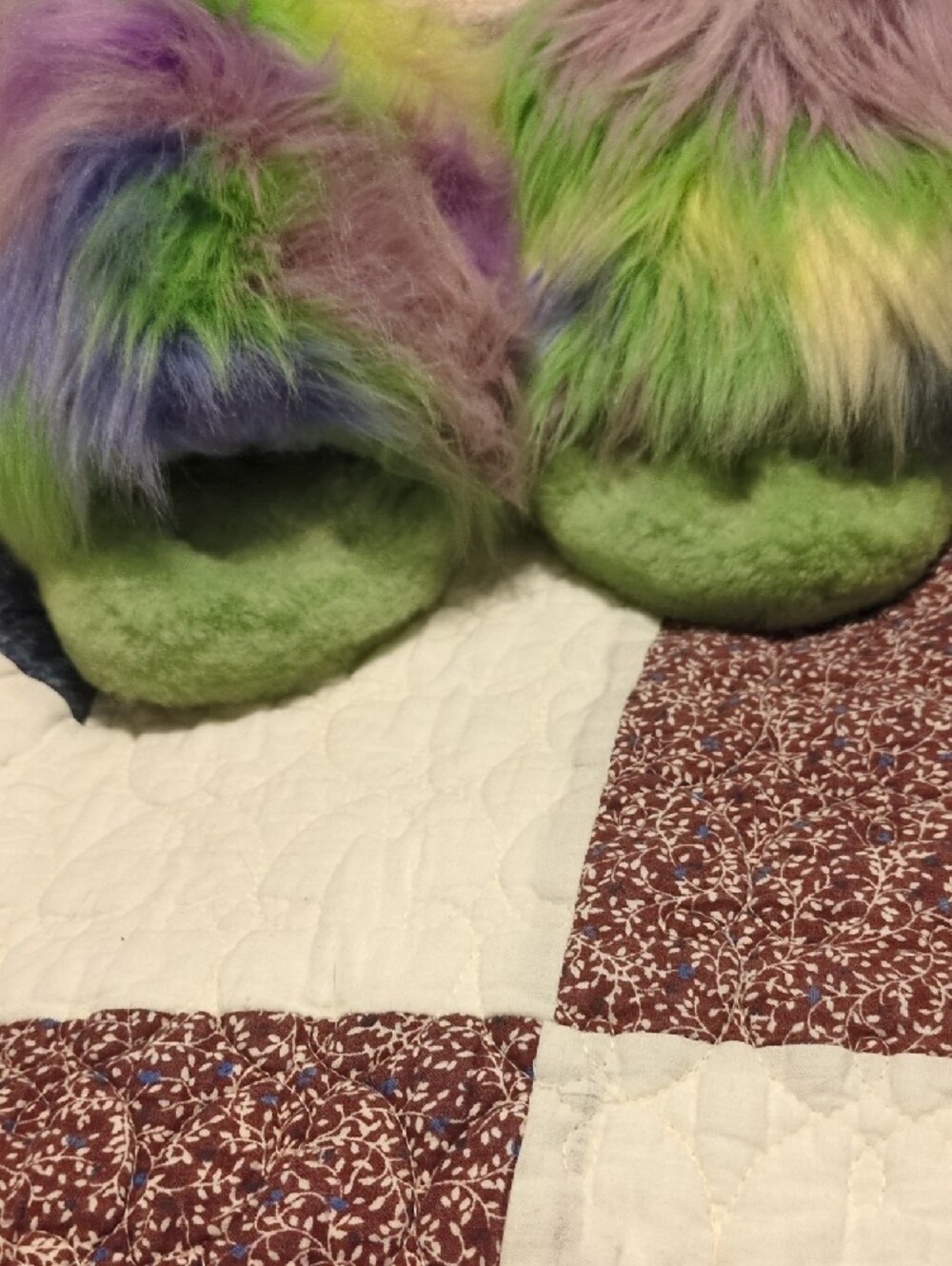 UGG Green Multi-Color Fluff Slide Sandals - Picture 6 of 6